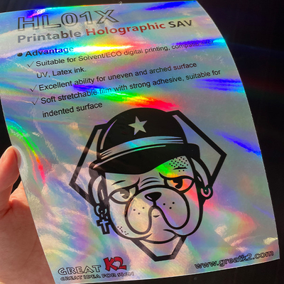 calidad UV Latex Printable Adhesive Vinyl Eco Solvent Rainbow Holographic Vinyl fábrica